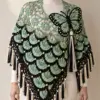 Mint Butterfly Shawl Crochet Pattern