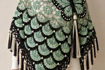Mint Butterfly Shawl Crochet Pattern
