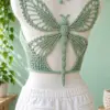 Mint Dragonfly Open-Back Top Crochet Pattern