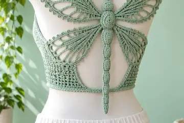 Mint Dragonfly Open-Back Top Crochet Pattern