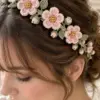 Pink Blossom Vine Headband Crochet Pattern