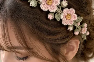 Pink Blossom Vine Headband Crochet Pattern