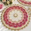 Pink Gold Floral Placemat Crochet Pattern