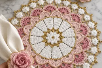 Pink Rose Table Set Crochet Pattern