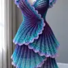 Purple Ombre Ruffle Dress Crochet Pattern