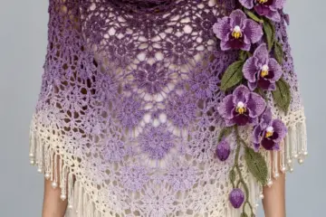 Purple Orchid Ombre Shawl Crochet Pattern