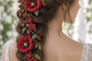 Red Poppy Hair Vine Crochet Pattern