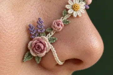 Rose and Lavender Nose Cuff Crochet Pattern