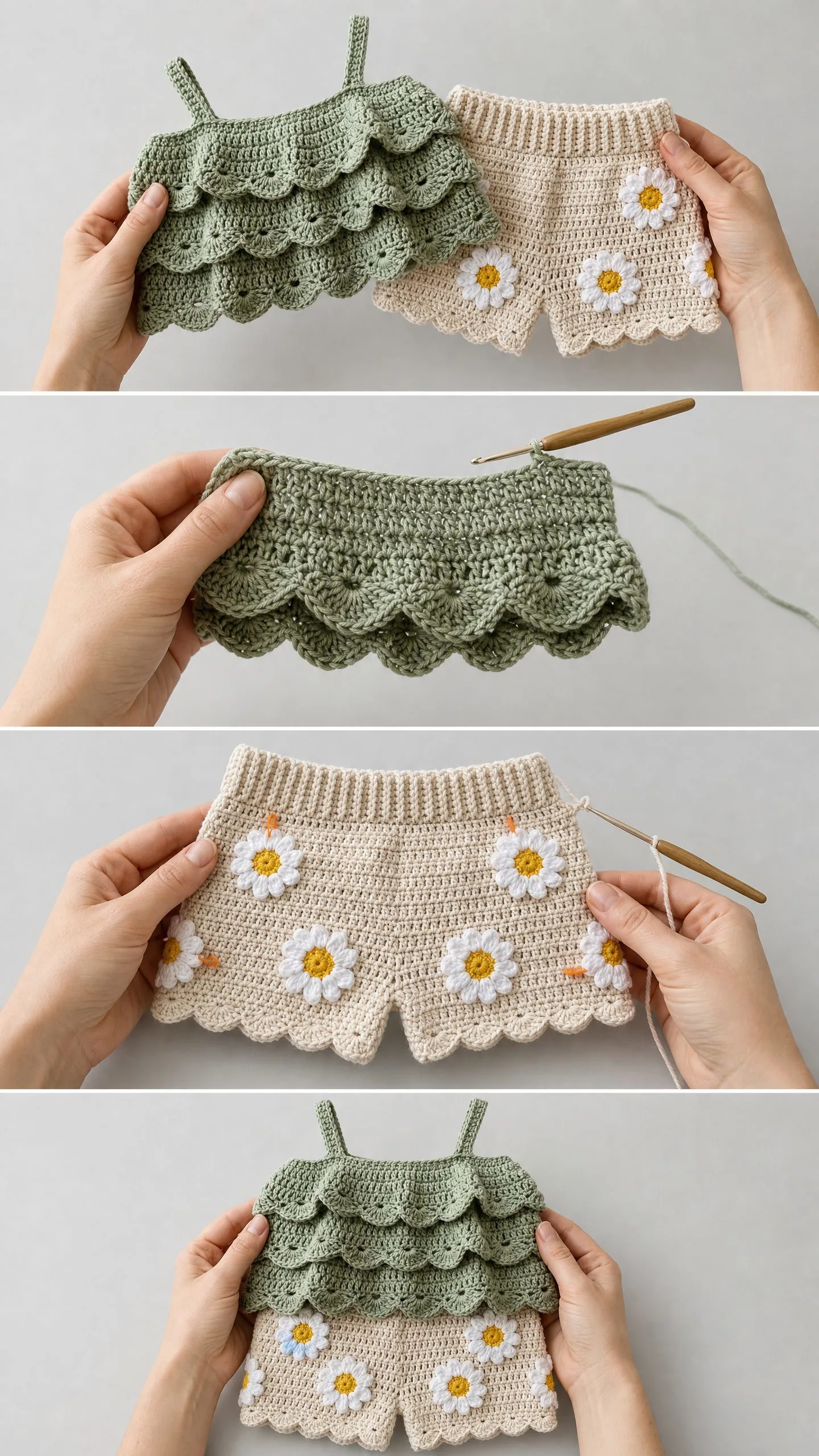Sage Ruffle Top & Daisy Shorts Free Crochet Pattern