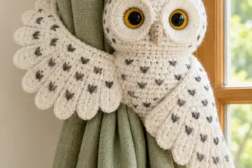Snowy Owl Curtain Tieback Crochet Pattern