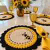 Sunflower Bee Placemat Crochet Pattern