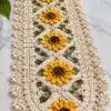 Sunflower Diamond Table Runner Crochet Pattern