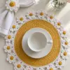 Sunshine Daisy Placemat and Napkin Ring Crochet Pattern