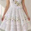 White Daisy Tiered Dress Crochet Pattern
