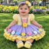 Yellow Rose Baby Dress Set Crochet Pattern