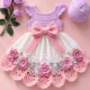 Lavender Rose Bow Dress Crochet Pattern