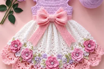 Lavender Rose Bow Dress Crochet Pattern