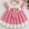 Pink Blossom Baby Dress Crochet Pattern