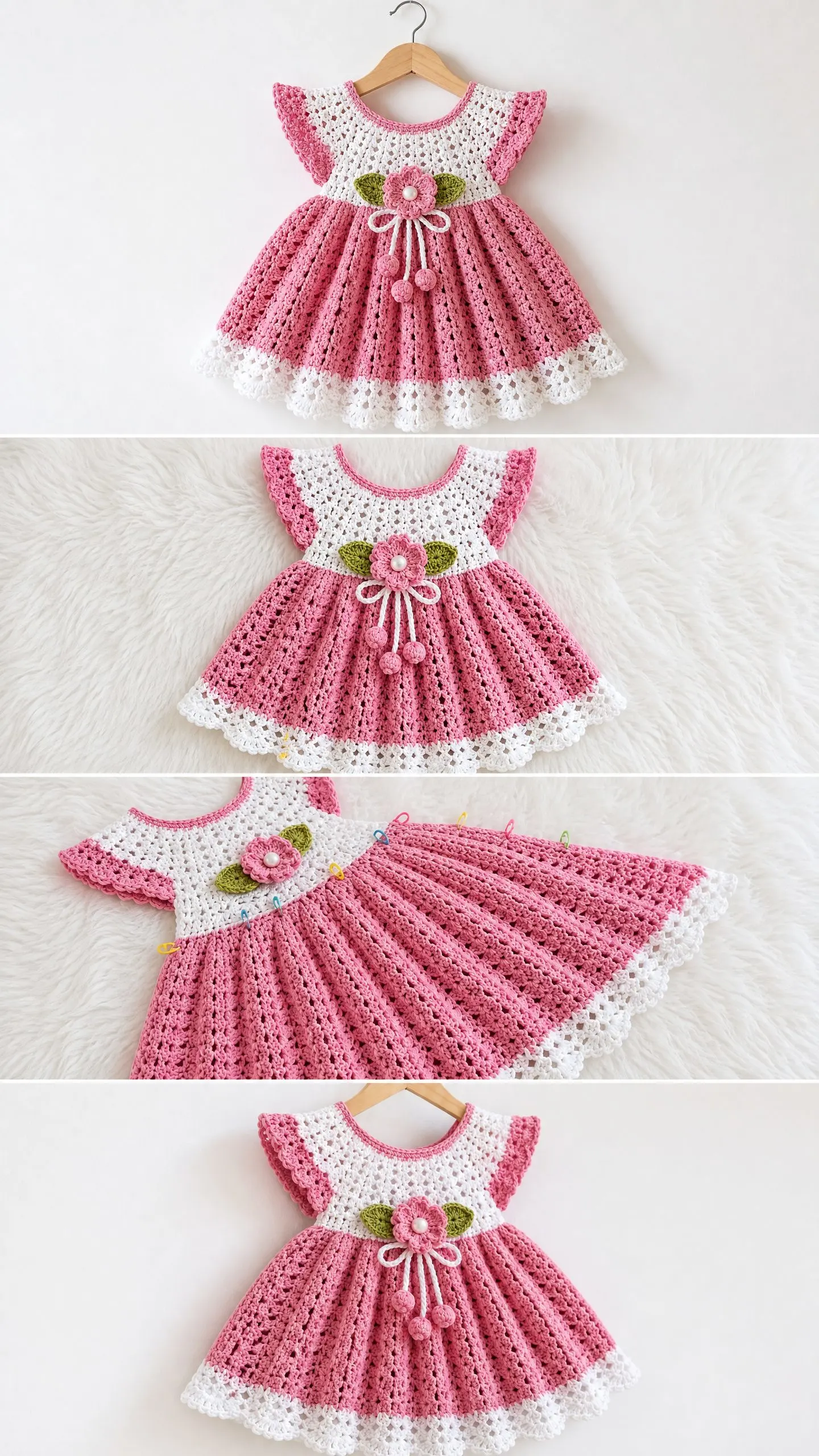 Pink Blossom Baby Dress Crochet Pattern