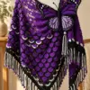 Purple Monarch Butterfly Shawl Crochet Pattern