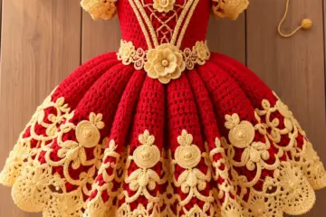 Ruby Gold Princess Dress Crochet Pattern
