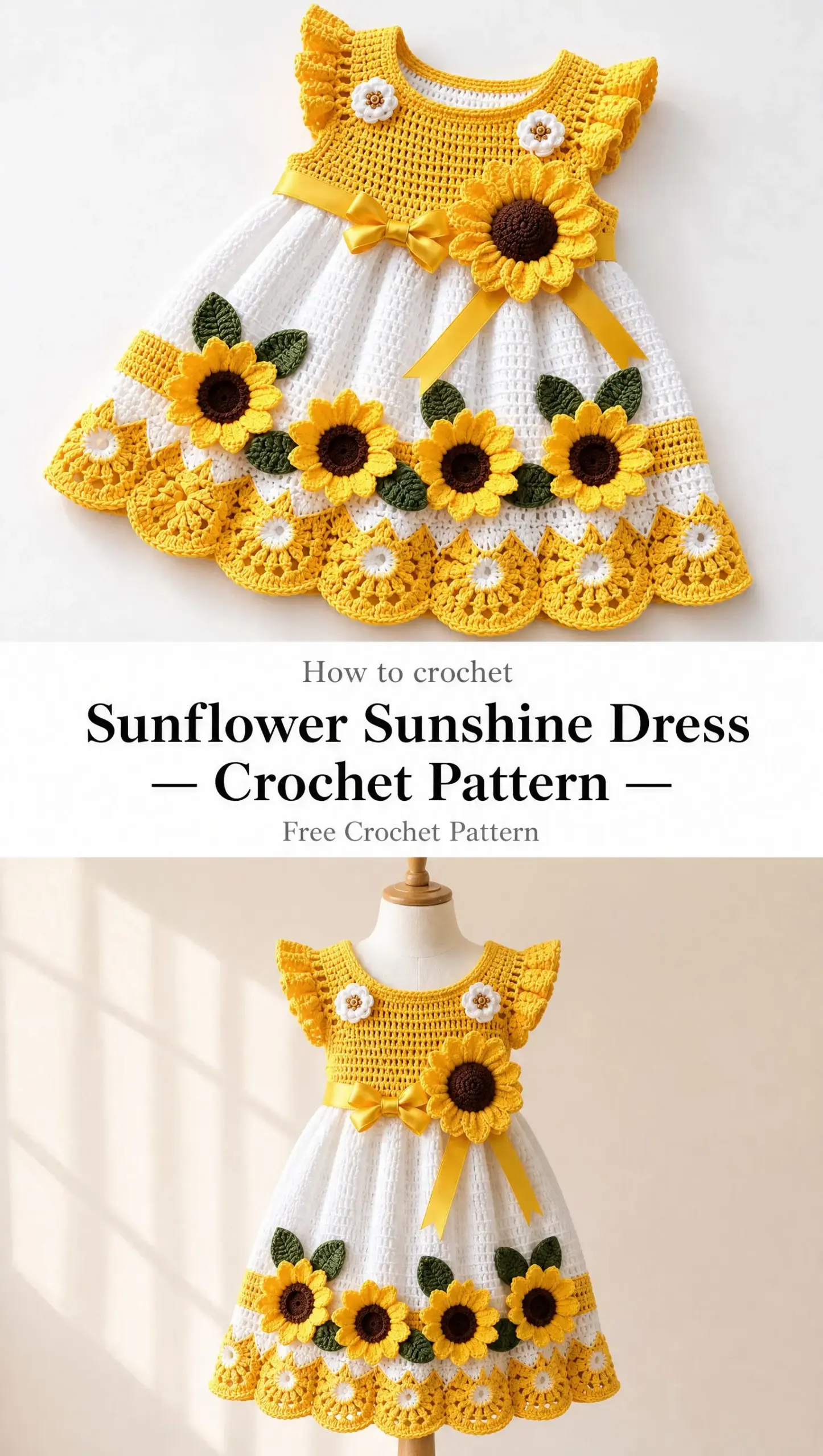 Sunflower Sunshine Dress Crochet Pattern