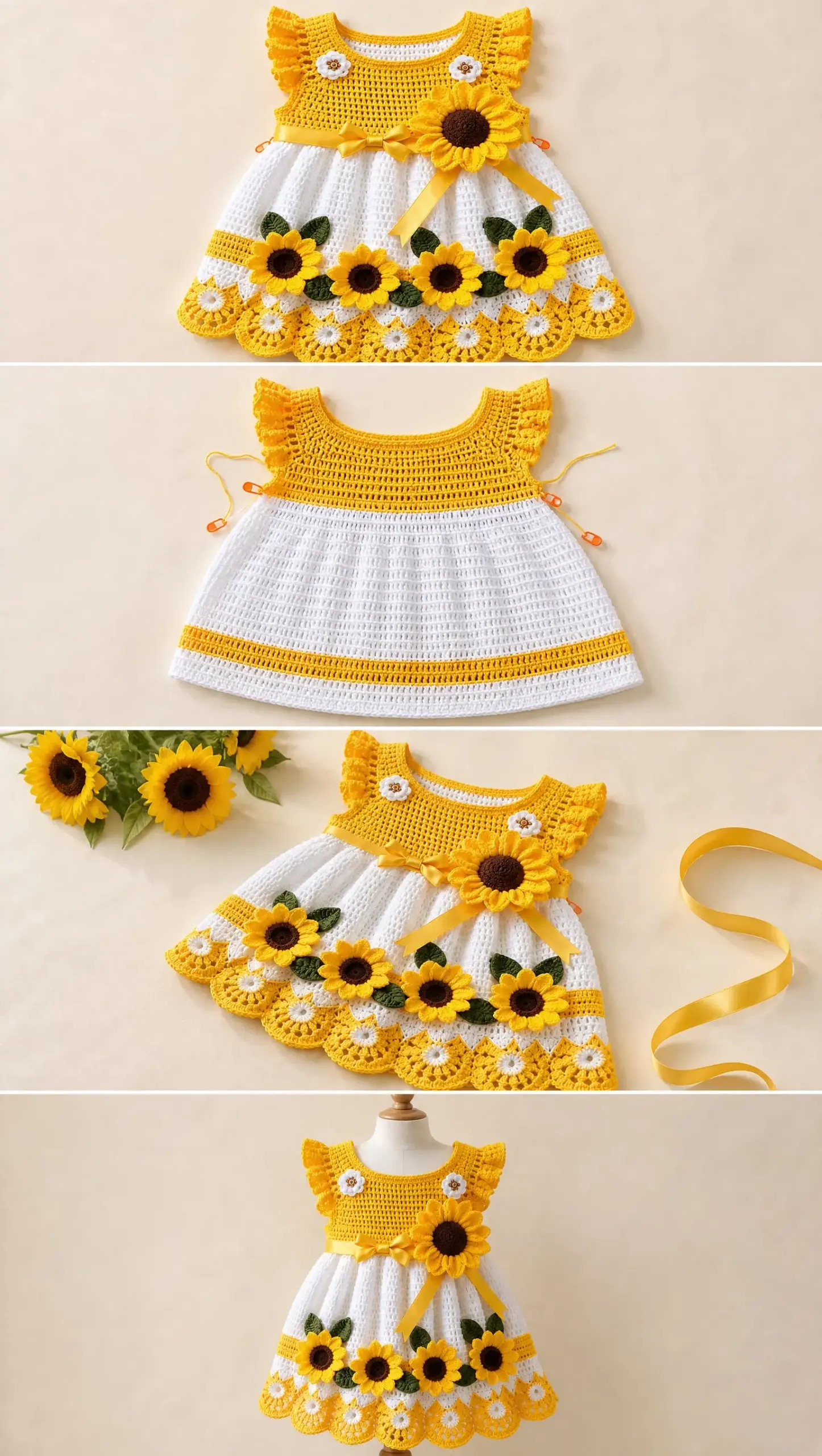 Sunflower Sunshine Dress Crochet Pattern